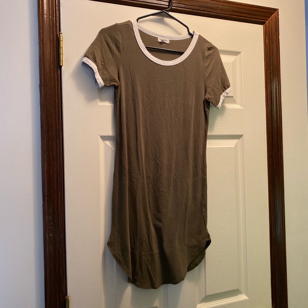 Olive Green Forever21 Teeshirt Dress